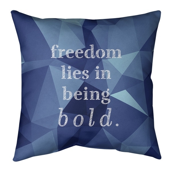 Quotes Faux Gemstone Be Bold Inspirational Quote Pillow (Indoor/Outdoor)