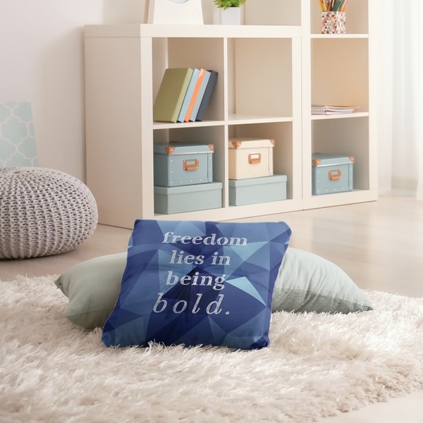 Quotes Faux Gemstone Be Bold Inspirational Quote Floor Pillow - Square Tufted