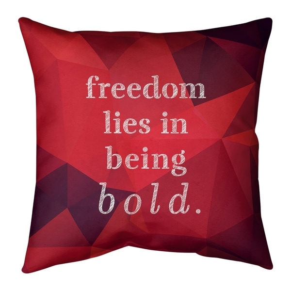 Quotes Faux Gemstone Be Bold Inspirational Quote Pillow (w/Rmv Insert)-Spun Poly