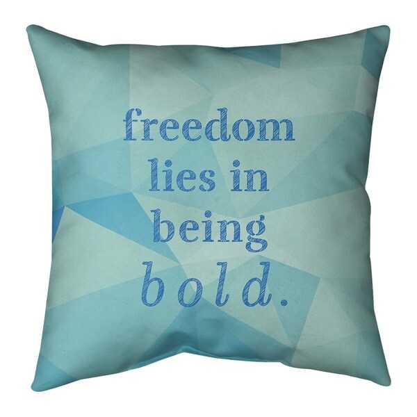 Quotes Faux Gemstone Be Bold Inspirational Quote Pillow (w/Rmv Insert)-Spun Poly