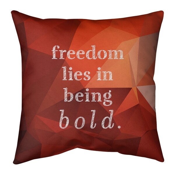 Quotes Faux Gemstone Be Bold Inspirational Quote Pillow (Indoor/Outdoor)