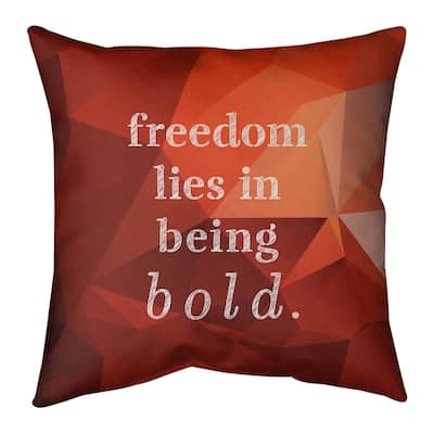 Quotes Faux Gemstone Be Bold Inspirational Quote Pillow-Spun Polyester