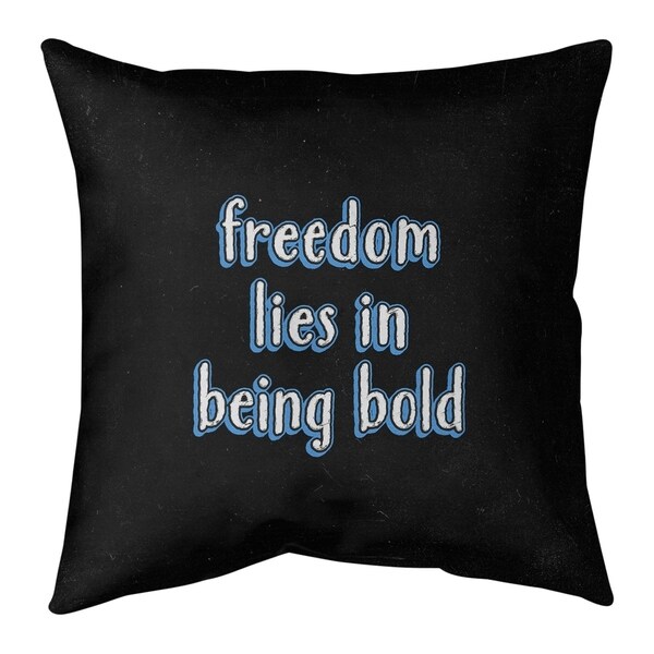 Quotes Be Bold Inspirational Quote Chalkboard Style Pillow (w/Rmv Insert)-Spun Poly
