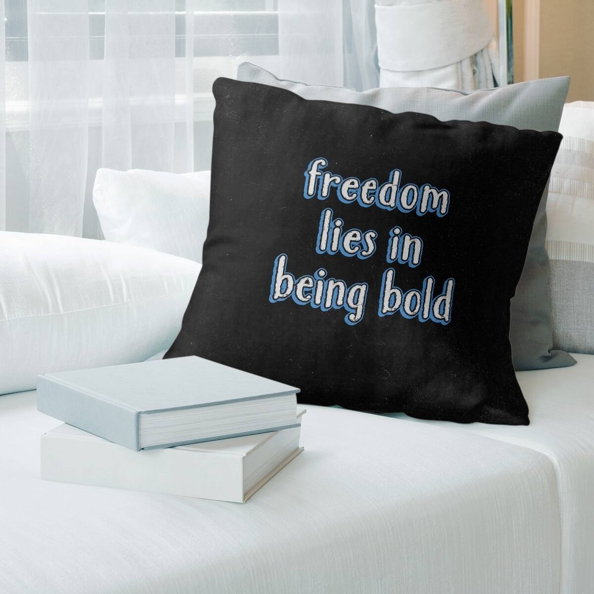 Quotes Be Bold Inspirational Quote Chalkboard Style Pillow-Faux Linen ...