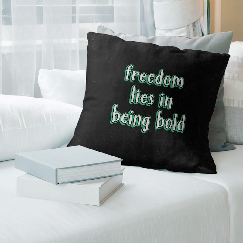 Quotes Be Bold Inspirational Quote Chalkboard Style Pillow-Faux Suede ...