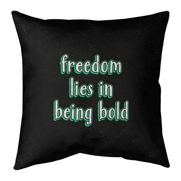 Quotes Be Bold Inspirational Quote Chalkboard Style Pillow (w/Rmv ...