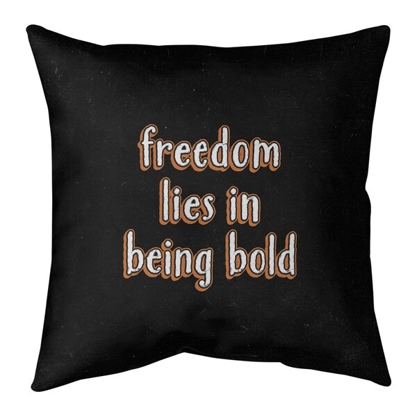 Quotes Be Bold Inspirational Quote Chalkboard Style Pillow (w/Rmv Insert)-Spun Poly