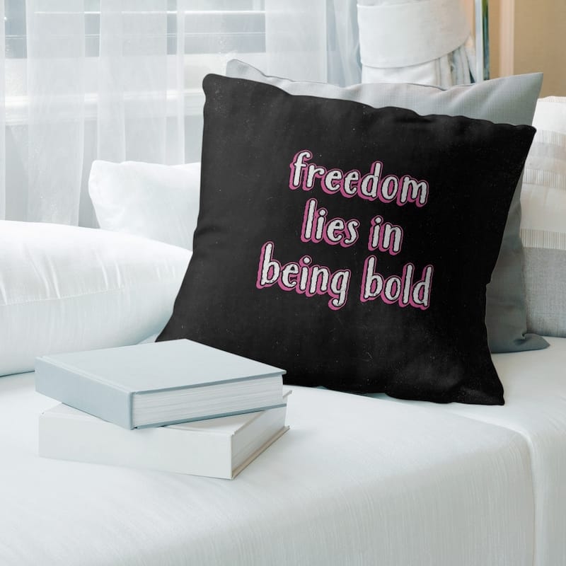 Quotes Be Bold Inspirational Quote Chalkboard Style Pillow (Indoor ...