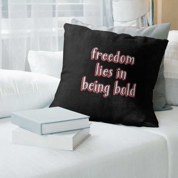Quotes Be Bold Inspirational Quote Chalkboard Style Pillow-Faux Linen