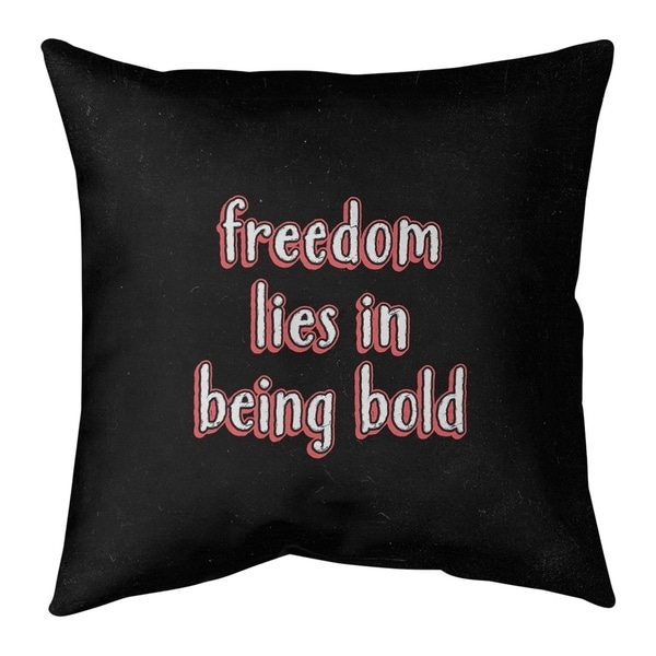 Quotes Be Bold Inspirational Quote Chalkboard Style Pillow (w/Rmv Insert)-Spun Poly