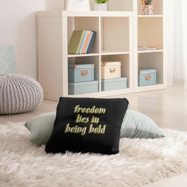 Quotes Be Bold Inspirational Quote Chalkboard Style Floor Pillow Square Tufted Overstock 30309335