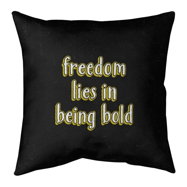 Quotes Be Bold Inspirational Quote Chalkboard Style Pillow-Spun Polyester
