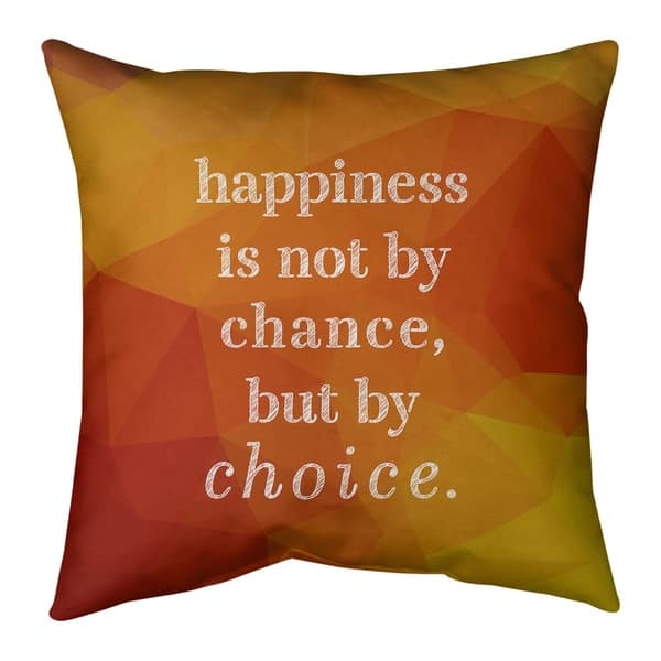 Quotes Faux Gemstone Happiness Inspirational Quote Pillow Indoor Outdoor Overstock 30309354