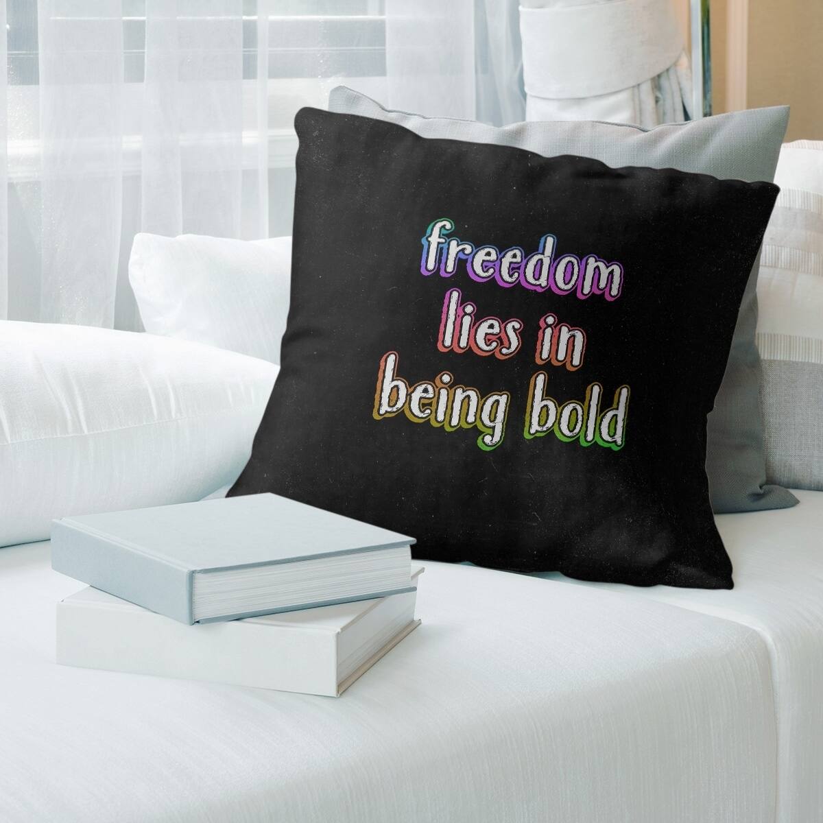 Quotes Be Bold Inspirational Quote Chalkboard Style Pillow (w/Rmv ...