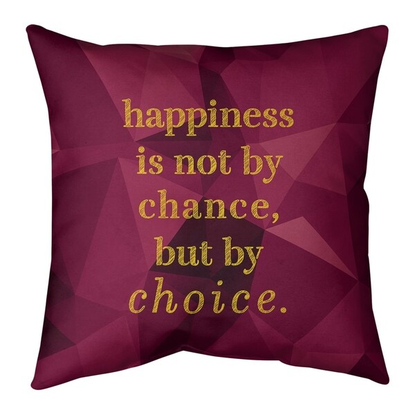 Quotes Faux Gemstone Happiness Inspirational Quote Pillow-Faux Linen