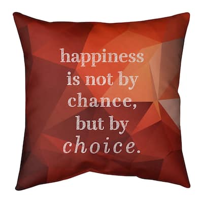 Quotes Faux Gemstone Happiness Inspirational Quote Pillow-Faux Suede ...