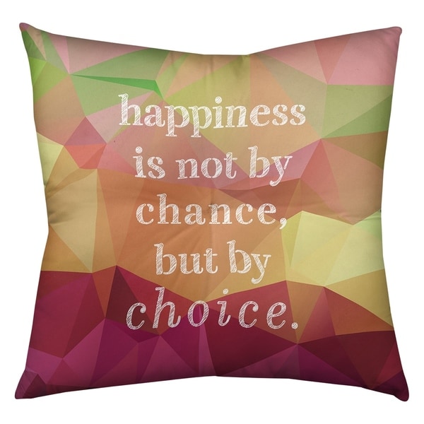 Quotes Faux Gemstone Happiness Inspirational Quote Floor Pillow - Square Tufted