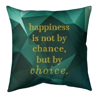 Quotes Faux Gemstone Happiness Inspirational Quote Pillow (w/Rmv Insert ...