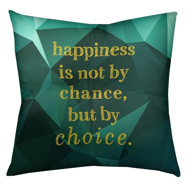 Quotes Faux Gemstone Happiness Inspirational Quote Floor Pillow - Square Tufted
