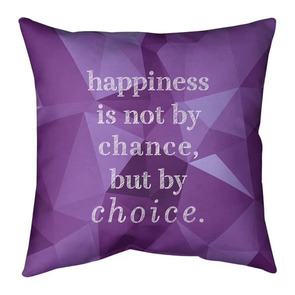 Quotes Faux Gemstone Happiness Inspirational Quote Pillow Spun Polyester Overstock 30309465