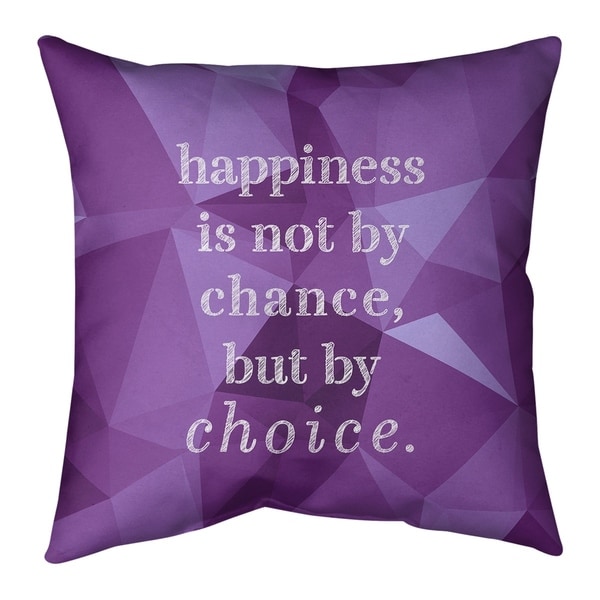 Quotes Faux Gemstone Happiness Inspirational Quote Pillow-Faux Suede