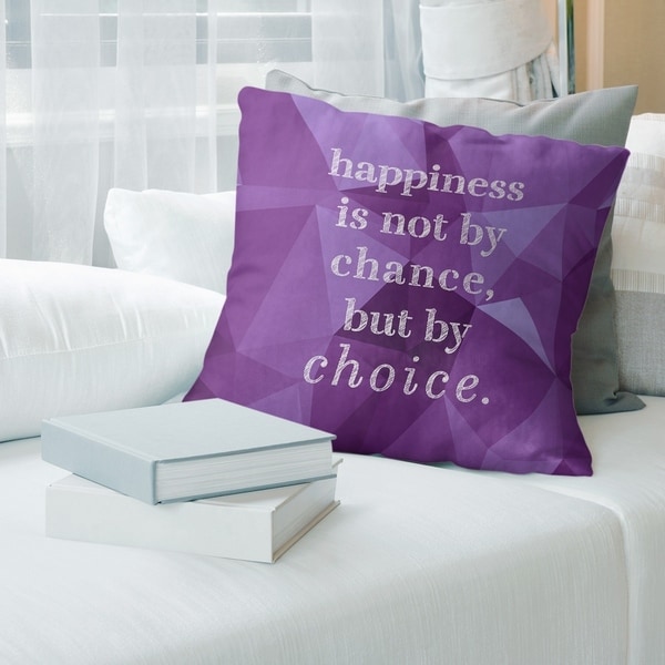 Quotes Faux Gemstone Happiness Inspirational Quote Pillow-Faux Linen