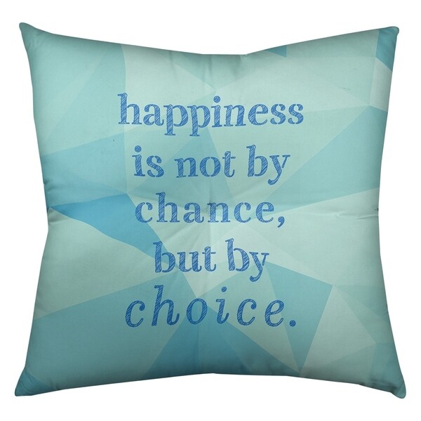 Quotes Faux Gemstone Happiness Inspirational Quote Floor Pillow - Square Tufted
