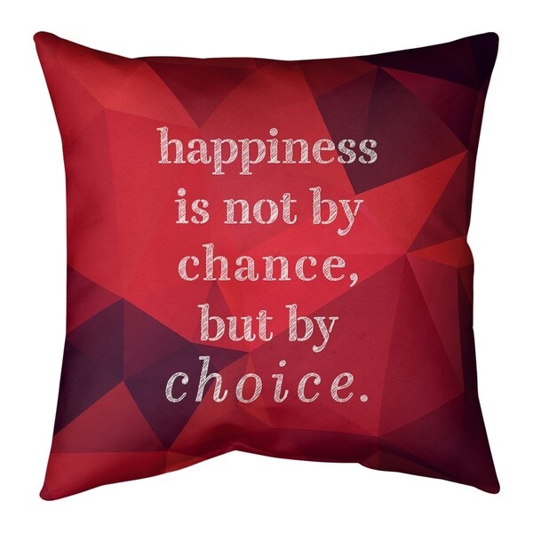 Quotes Faux Gemstone Happiness Inspirational Quote Pillow-Cotton Twill