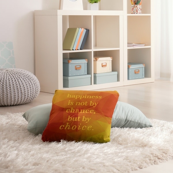 Quotes Faux Gemstone Happiness Inspirational Quote Floor Pillow - Square Tufted