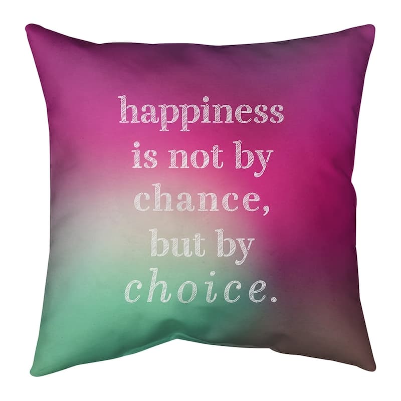 Quotes Multicolor Background Happiness Inspirational Quote Pillow (w 