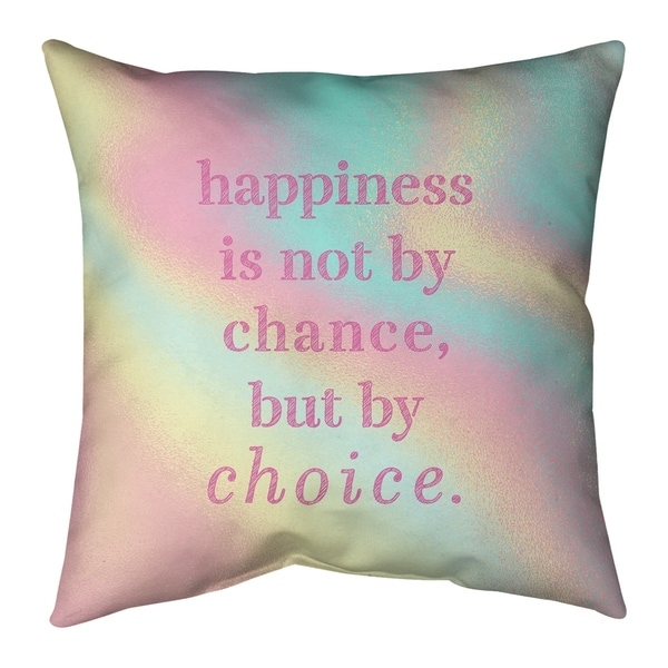 Quotes Multicolor Background Happiness Inspirational Quote Pillow-Faux Suede