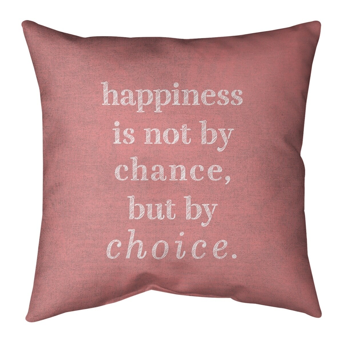 Quotes Handwritten Happiness Inspirational Quote PillowSpun Polyester