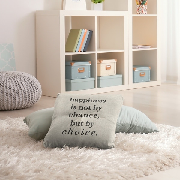 Quotes Handwritten Happiness Inspirational Quote Floor Pillow - Square Tufted