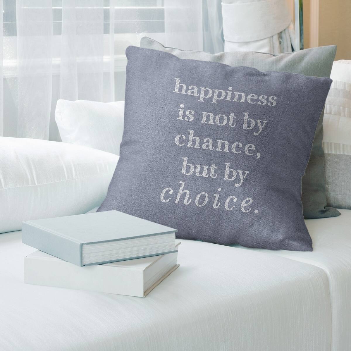 Quotes Handwritten Happiness Inspirational Quote Pillow-Spun Polyester ...