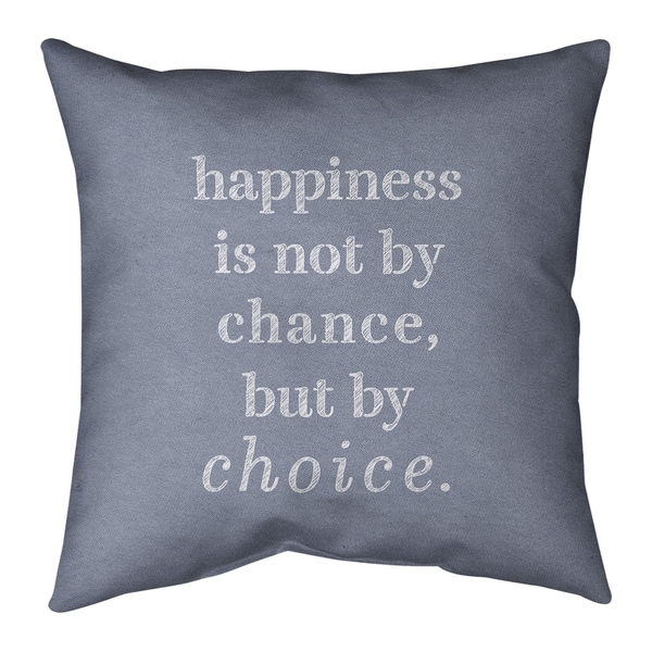 Quotes Handwritten Happiness Inspirational Quote Pillow (w/Rmv Insert)-Spun Poly