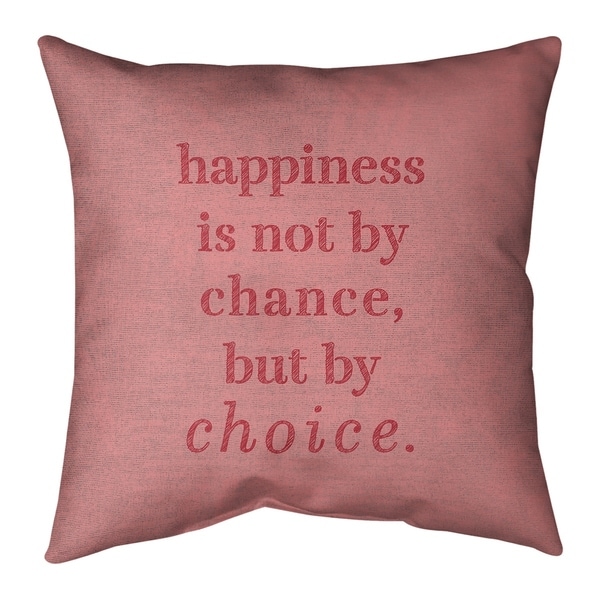Quotes Handwritten Happiness Inspirational Quote Pillow-Spun Polyester