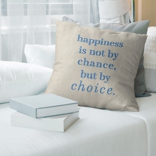 Quotes Handwritten Happiness Inspirational Quote Pillow (Indoor/Outdoor ...