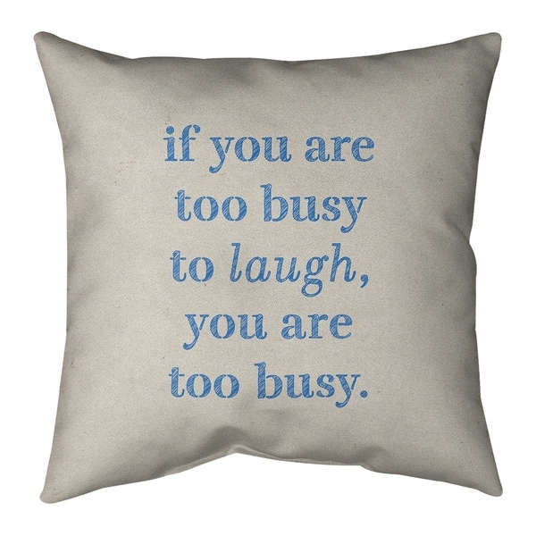Quotes Handwritten Make Time for Laughter Quote Pillow-Spun Polyester