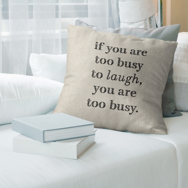 Quotes Handwritten Make Time for Laughter Quote Pillow (w/Rmv Insert)-Spun Poly