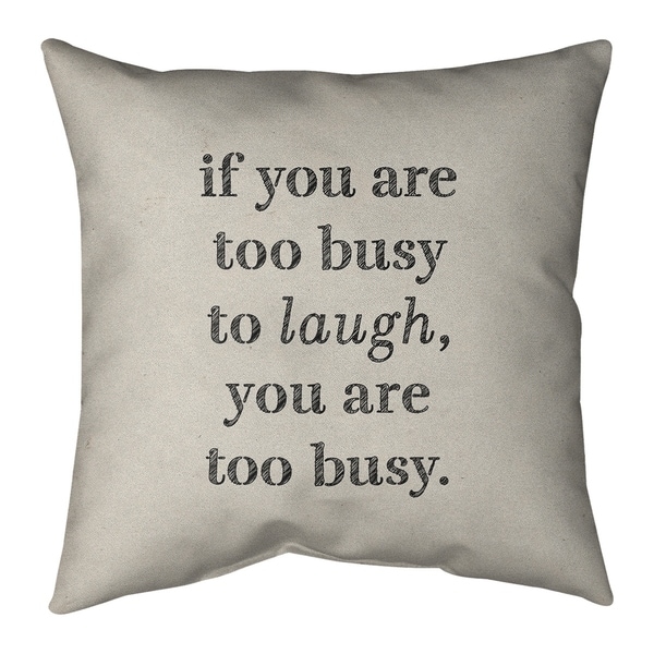 Quotes Handwritten Make Time for Laughter Quote Pillow (w/Rmv Insert)-Spun Poly