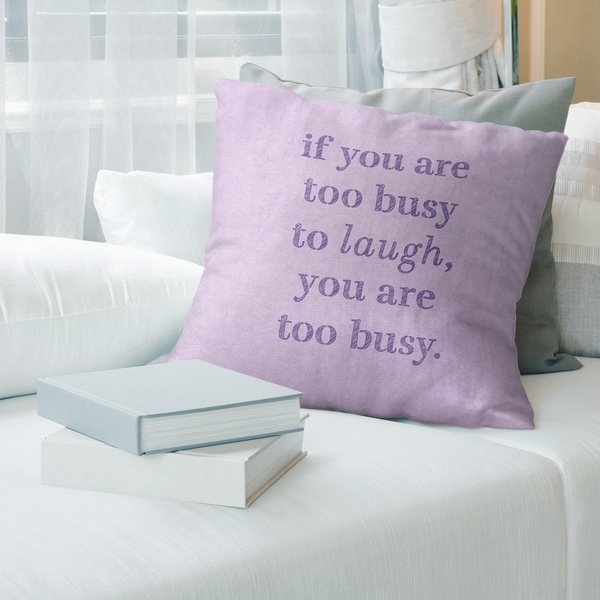 Quotes Handwritten Make Time for Laughter Quote Pillow (Indoor/Outdoor)