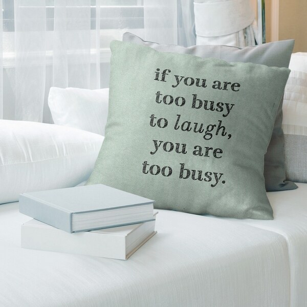 Quotes Handwritten Make Time for Laughter Quote Pillow (w/Rmv Insert)-Spun Poly
