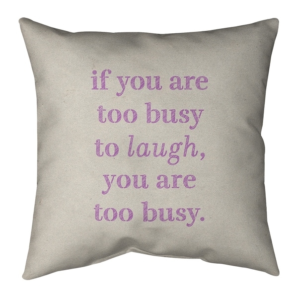 Quotes Handwritten Make Time for Laughter Quote Pillow-Spun Polyester