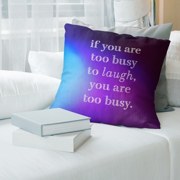Quotes Multicolor Background Make Time for Laughter Quote Pillow (w/Rmv Insert)-Spun Poly