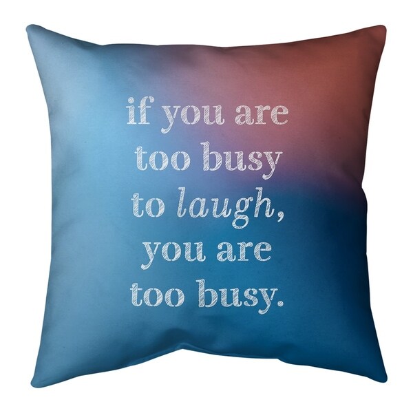 Quotes Multicolor Background Make Time for Laughter Quote Pillow-Faux Suede