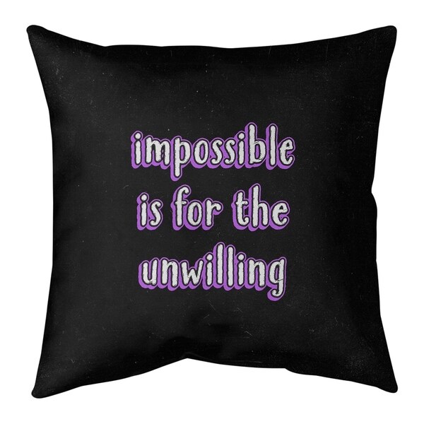 Quotes Impossible Quote Chalkboard Style Pillow (w/Rmv Insert)-Spun Poly