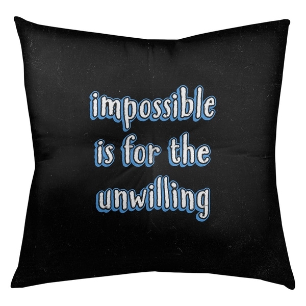 Quotes Impossible Quote Chalkboard Style Floor Pillow - Square Tufted