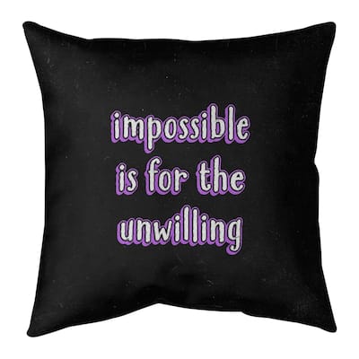 Quotes Impossible Quote Chalkboard Style Pillow-Spun Polyester