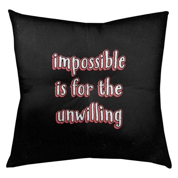 Quotes Impossible Quote Chalkboard Style Floor Pillow - Square Tufted