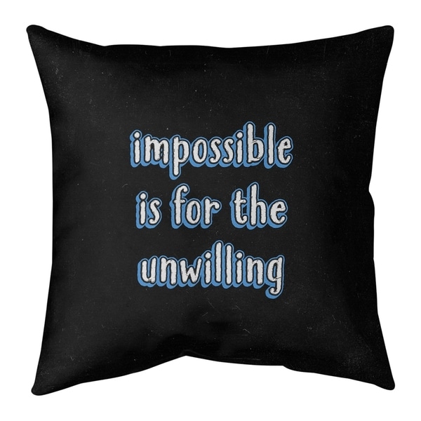 Quotes Impossible Quote Chalkboard Style Pillow-Cotton Twill